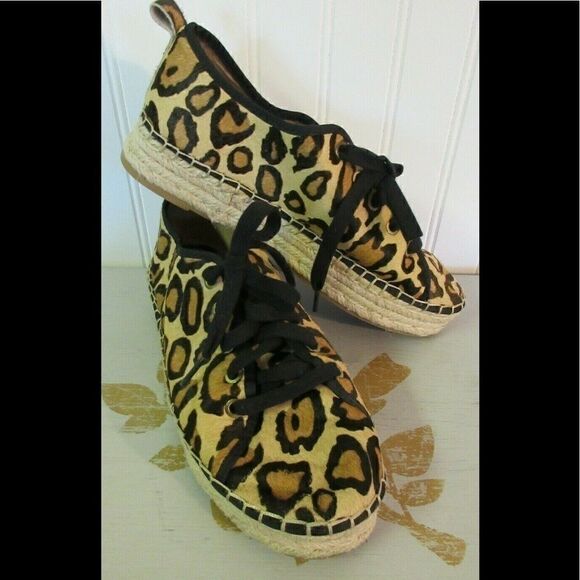 Sam Edelman animal print shoes jute accent sz 8 - Picture 1 of 6